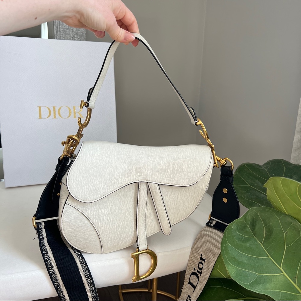 🕊SOLD! Dior saddle bag white leather (BAG ONLY)